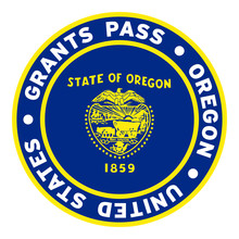 Round Grants Pass Oregon United States Flag Clipart 3