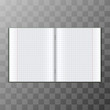 © Real Vector - 3d realistic vector paper notebook  for mathematics for notes. Illustration on transparent background.