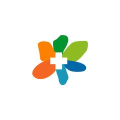 Canvas Print - Medical and health care logo design with medical cross icon