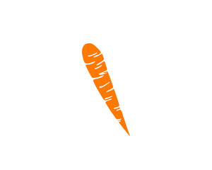 Wall Mural - Orange silhouette of a carrot, simple vector drawing