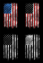 Grunge Usa Flag Set Vector Design