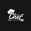 hat Kitchen design with chef tool in lettering art 