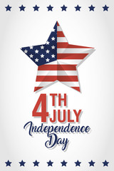 Wall Mural - usa independence day with flag in star