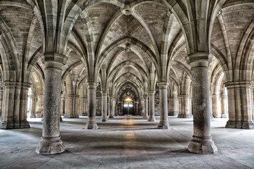 Wall Mural - Ancient Cloisters - exterior public walkway covered with vaulted stone roof