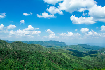 Wall Mural - landscape of mountains and sky during the rainy season. Khao Kho, Phetchabun Province in Thailand