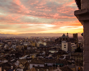 View of Granada at sunset