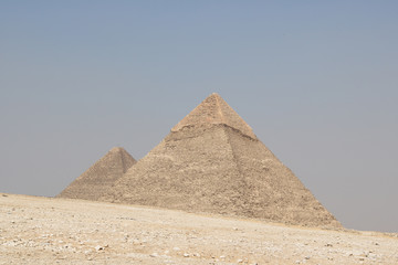 Giza Pyramids in Cairo, Egypt, ancient Egyptian civilization landmark 