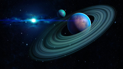  3D illustration of an space planet universe