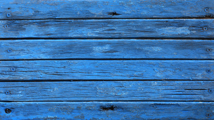 Poster - freshly painted blue wood floor