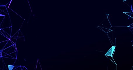 Wall Mural - animation of triangle glowing on blue background
