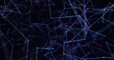 Wall Mural - animation of blue and purple light trails on blue background