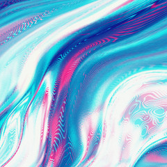 Wall Mural - abstract colorful vibrant rainbow marble lines holo glow glitch background texture