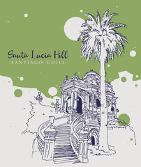 Wall Mural - Drawing sketch illustration of Santa Lucia Hill