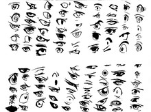 Tutorial Of Drawing Human Eye. Eye In Anime Style. Female Eyelashes.