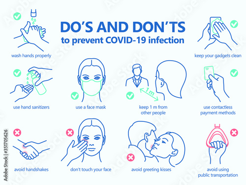 Fotografía Safety rules to avoid virus infection