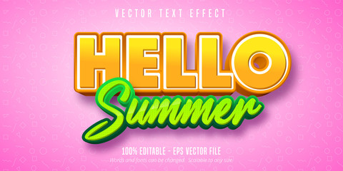 Wall Mural - Hello summer editable text effect