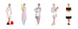 © New Africa - Collage with chambermaids on white background. Banner design