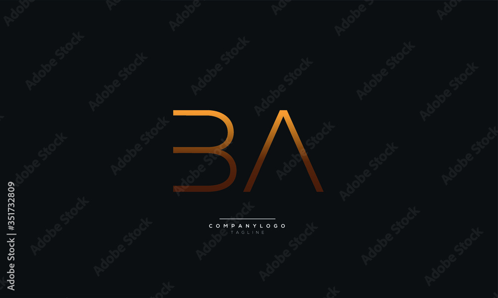 BA Letter Logo Alphabet Design Icon Vector Symbol Stock Vector | Adobe ...
