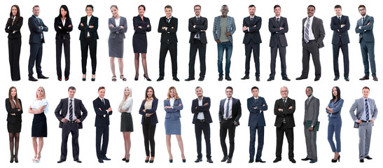 Wall Mural - successful business people isolated on white background