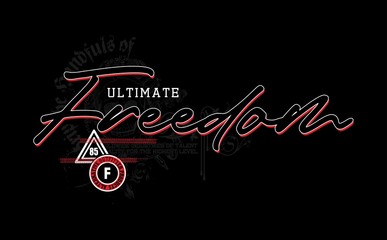 freedom typography t shirt abstract vector