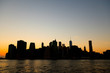 Manhattan: Sunset Lower Manhattan through East River from Brooklyn