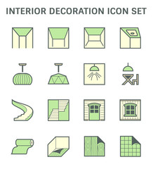 Wall Mural - Ceiling and interior decoration material vector icon set design.