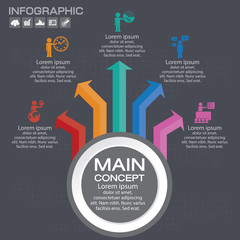 Vector elements for infographic. Template for diagram, graph, presentation and chart. Business concept with 5 options, parts, steps or processes.