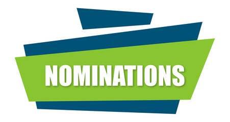 Wall Mural - Nominations - clearly visible white text is written on beutiful green design with white background