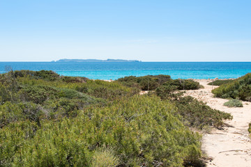 Wall Mural - Sea landscape with the view of Cabrera Island, Majorca