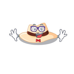 Sticker - A cartoon drawing of geek panama hat wearing weird glasses