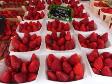 Strawberries Sold At A European Vintage Market. France. Nice.