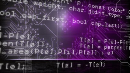 Wall Mural - animation of data processing over a microprocessor connections