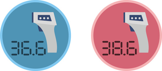 Infrared non-contact thermometer gun for measuring body temperature for the purpose of combating and preventing coronovirus. Flat infographics. Vector illustration