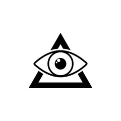 Sticker - Black Masons symbol All-seeing eye of God icon isolated on white background