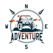 Adventure car logo illustration with vintage themes
