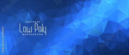 Cuadros en Lienzo blue low poly banner with triangle shapes background