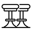 © ylivdesign - Bar round chairs icon. Outline bar round chairs vector icon for web design isolated on white background
