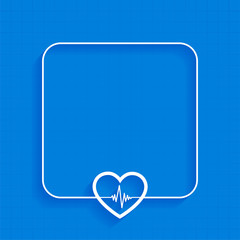 Wall Mural - blue medical background with heartbeat line design