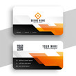 © starlineart - geometric orange professional business card design template