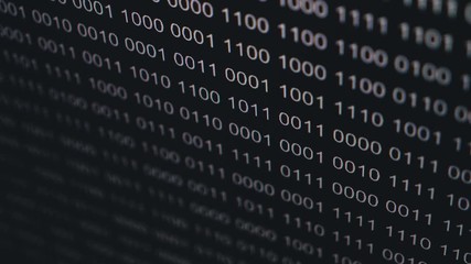 Binary Code Close up view