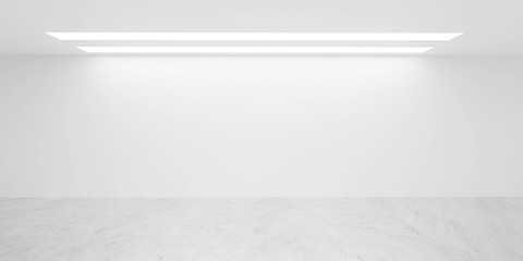 Wall Mural - Empty white office wall loft interior 3d rendering illustration sunny lighting with empty blank copyspace to add your content