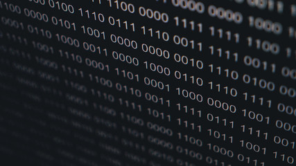 binary code close up view