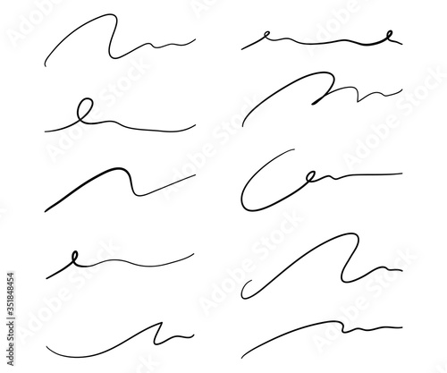 おしゃれでシンプルな手描きの線のセット ライン デザイン Stock イラスト Adobe Stock