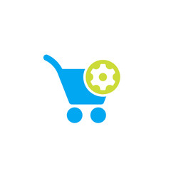 Poster - shopping cart and gear icon