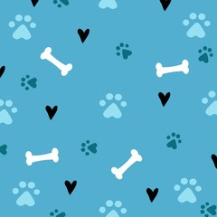 Wall Mural - cute dog pattern illustration, colorful vector