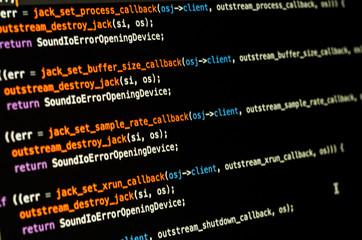 programming code with black background