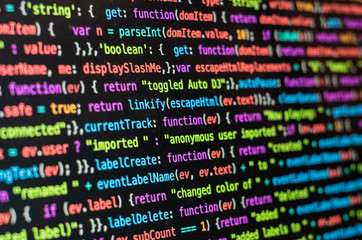 programming code with black background