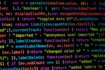 programming code with black background
