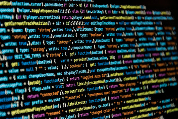 programming code with black background