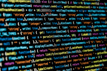 programming code with black background